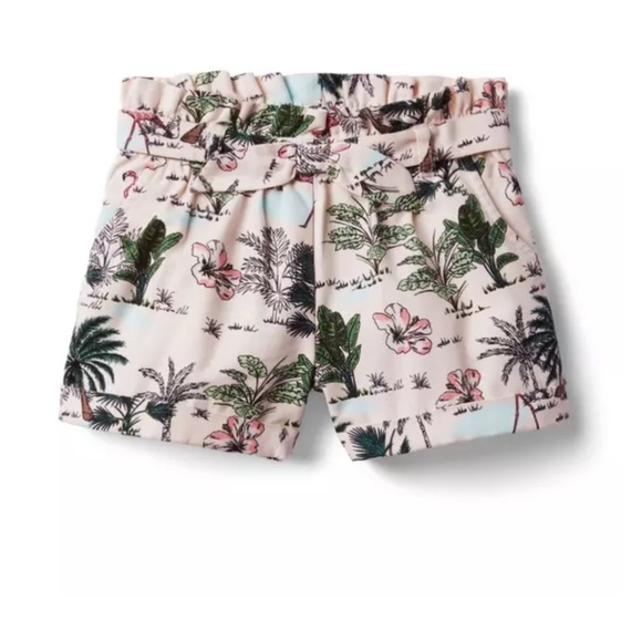 Janie and Jack Girls Tropical Paperbag Waist Short Size 7 - Picture 1 of 4